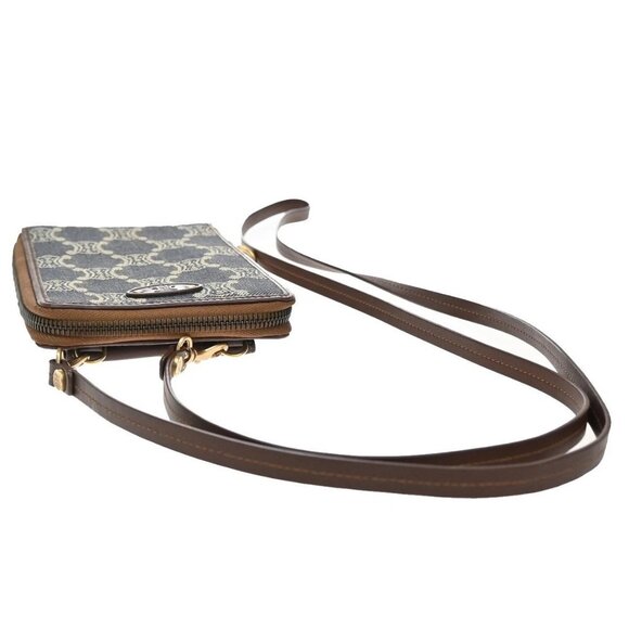 CELINE Macadam Pattern Shoulder Wallet Multi Case Denim Leather Blue 36KB164 - Picture 5 of 16